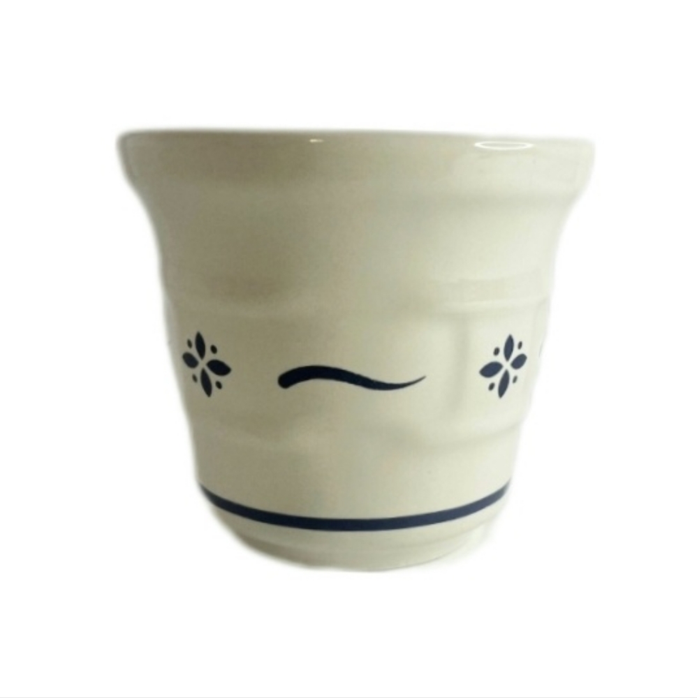 Longaberger Blue Floral Pottery Votive Holder - Picture 2 of 7